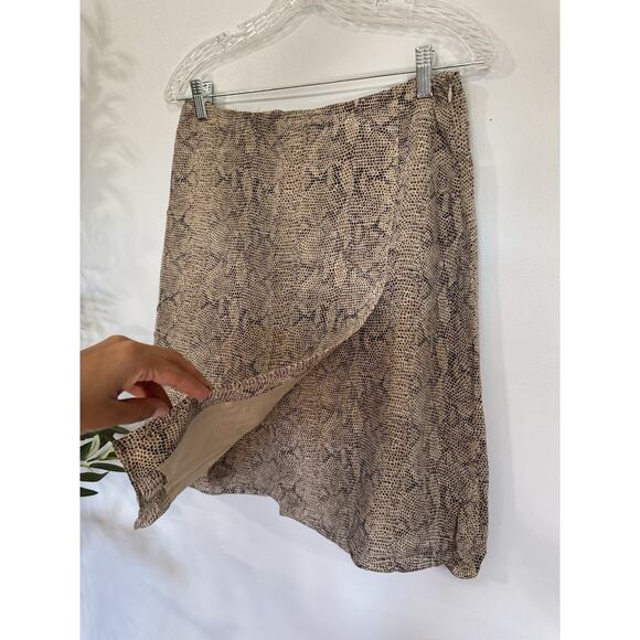 Vintage Grunge Leopard Print Skirt Womens Sm Y2K 100% Silk Office Core Mob Wife - Picture 4 of 9